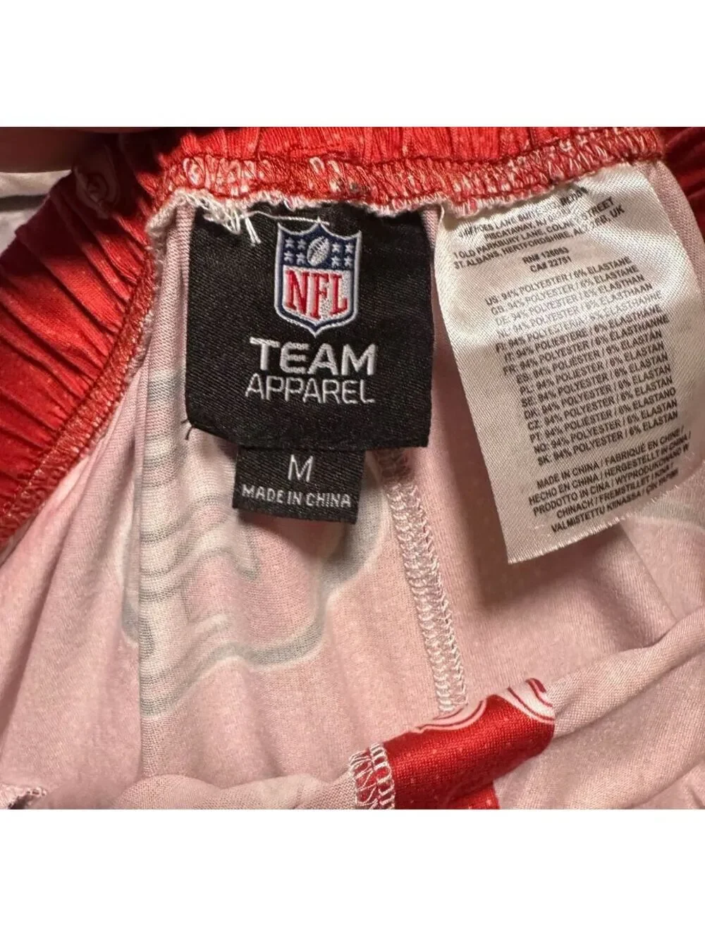 San Francisco 49ers NFL Stretch Unisex Red Logo Sleepwear Pajama Bottoms Med